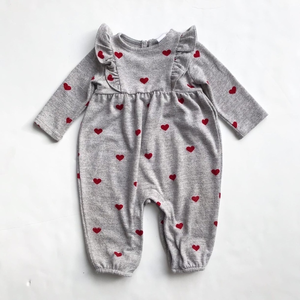 Babygap heart print ruffle Jumper EUC 3-6 months